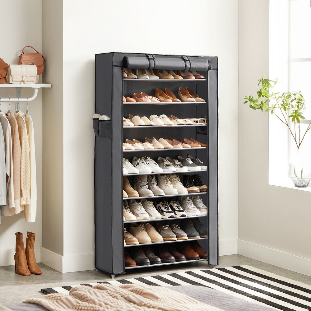 SONGMICS Gray Enclosed Shoe Rack Img 1