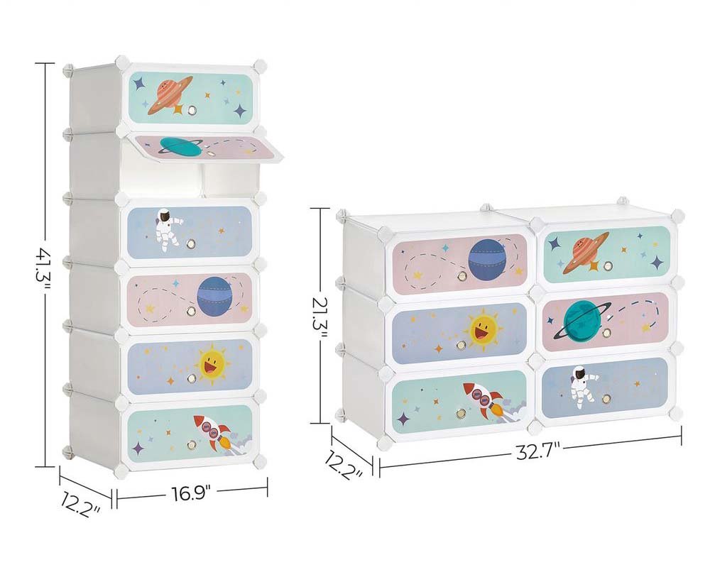 SONGMICS Kids Shoe Rack with Doors 