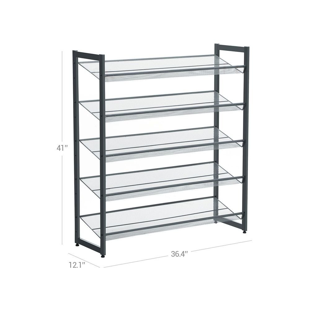 Songmics 5 Tier Stackable Shoe Storage Shelf Dimensions