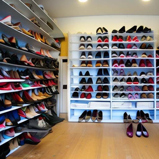 Shoes in a shoe closet