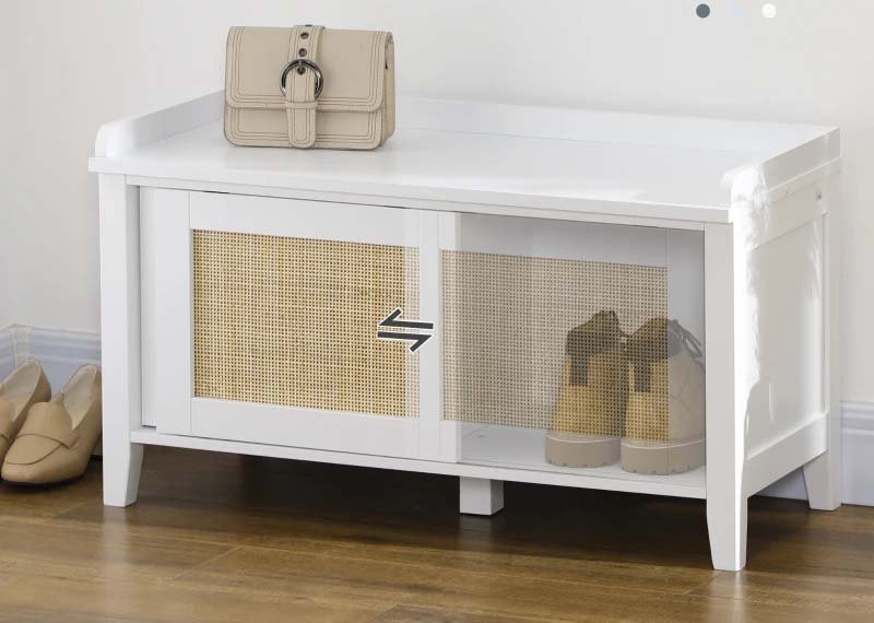 HOMCOM Wooden Storage Bench White