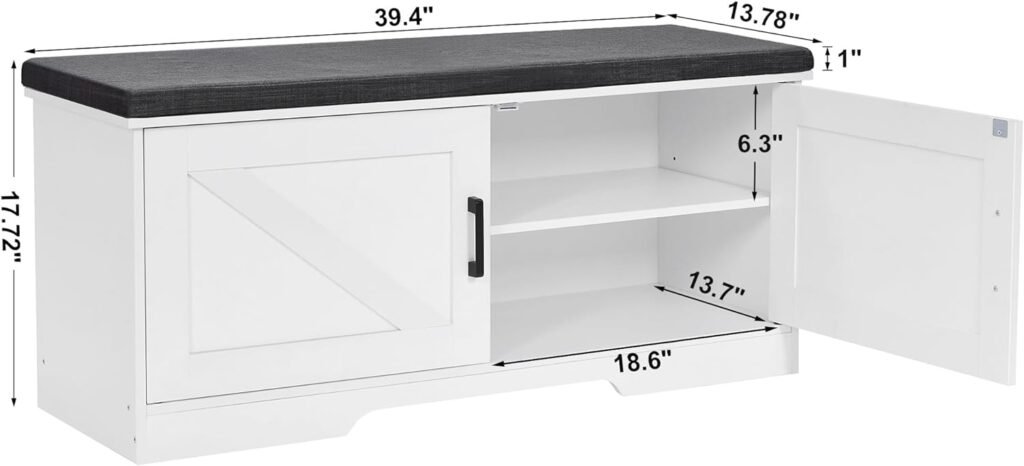 Homsho 2-Tier Storage Bench (Dimensions)