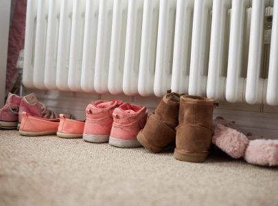 Shoes By Radiator In Family Home