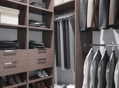 A Walk-in Closet used for wardrobe and shoes