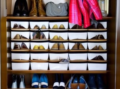 Shoes in a small storage space