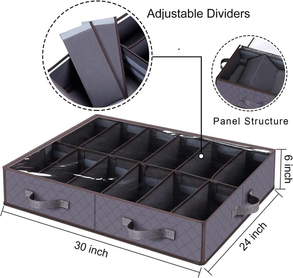 Anyoneer Under-Bed Shoe Storage Organizer Dimensions