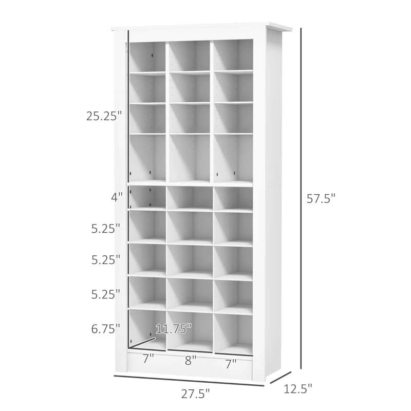 HOMCOM 58in Shoe Storage Cabinet Dimensions