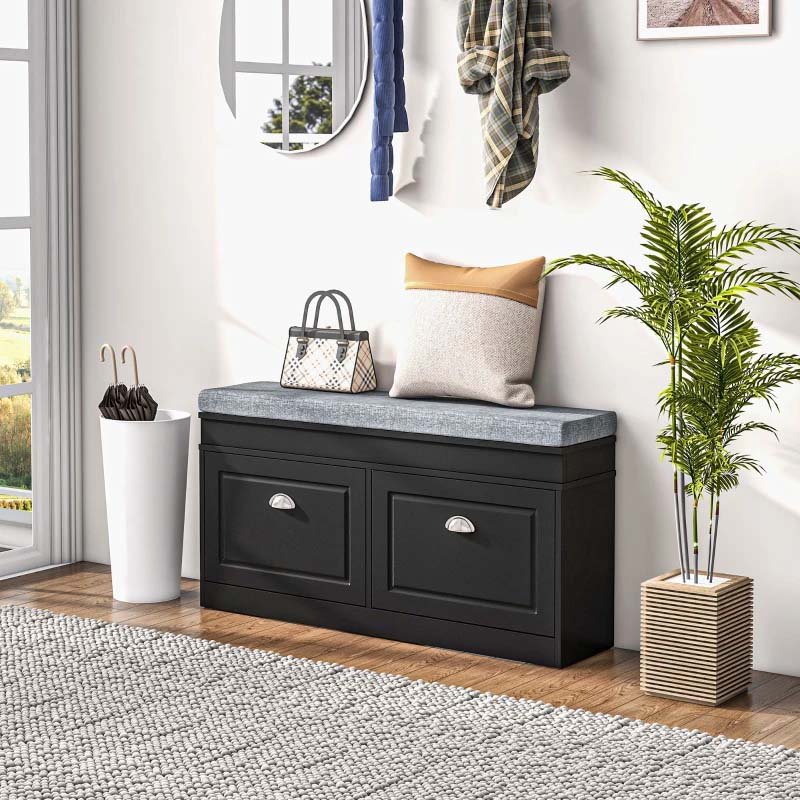 HOMCOM Shoe Storage Bench Modern