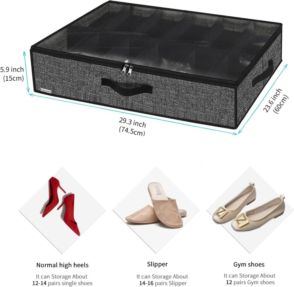 OnlyEasy Under Bed Shoe Storage Dimensions