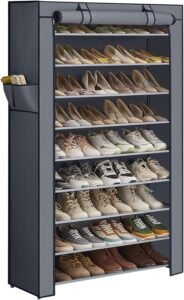 SONGMICS 9 Tier Shoe Tower Rack with Cover