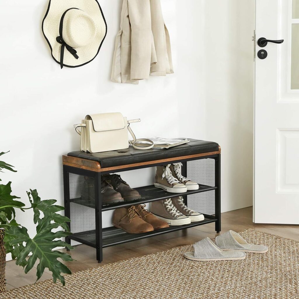 VASAGLE Padded Shoe Storage Bench 1