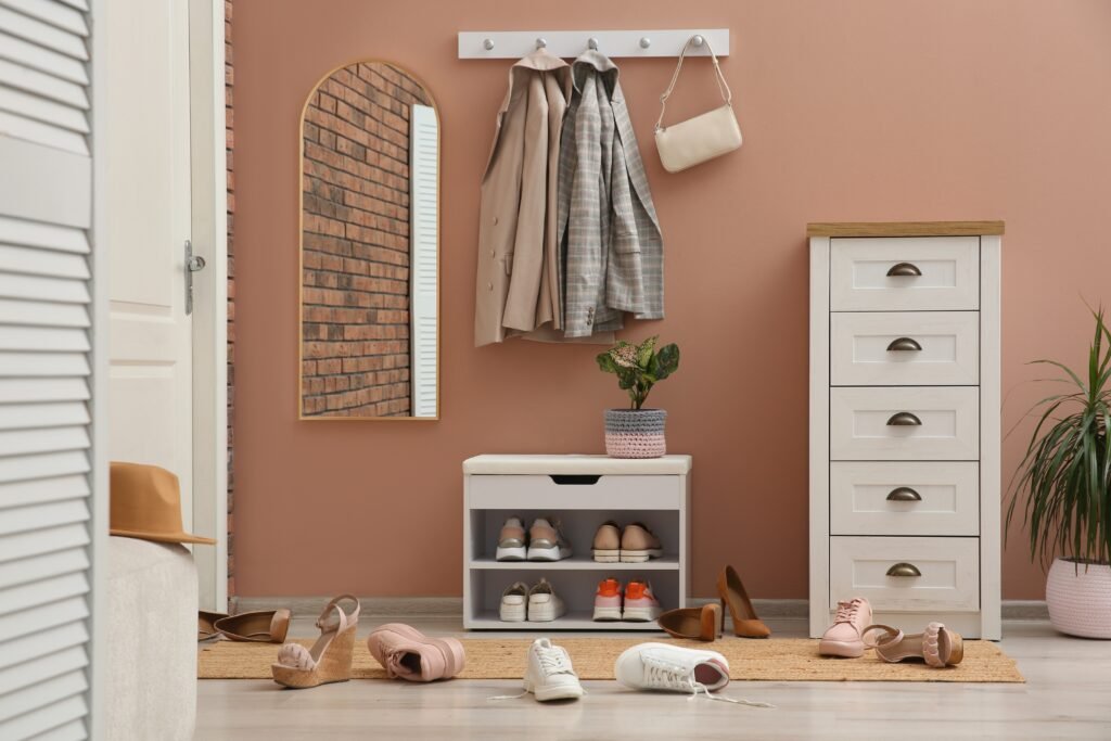 Entryway Shoe Storage w Multiple Shoes