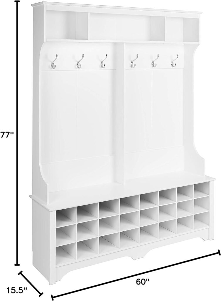  Prepac 24 Shoe Cubby Wide Hall Tree Dimensions