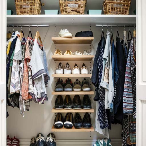  Hanging Shoe Shelves Closet Organizer